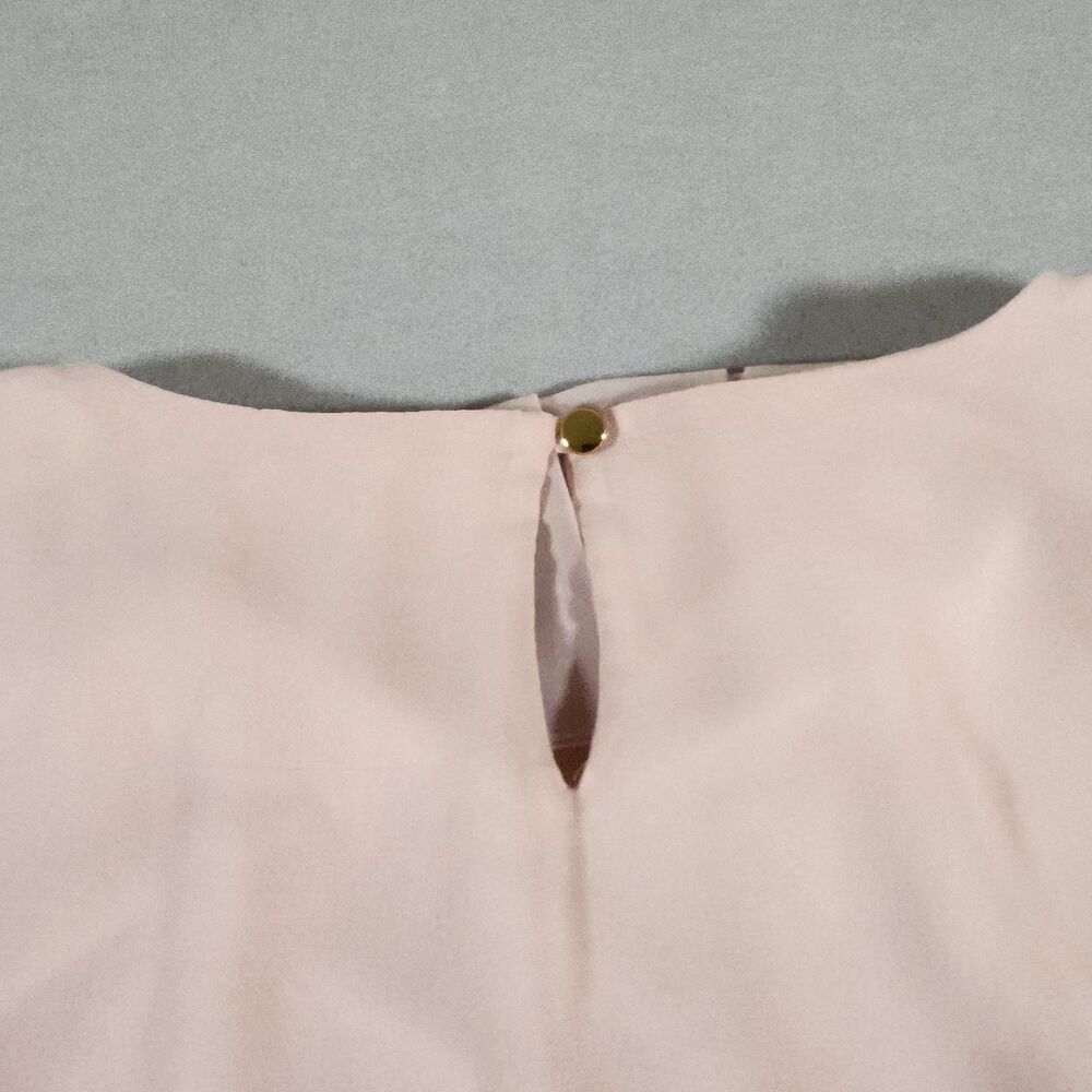 Calvin Klein Pink Sleeveless Pleated Chiffon Blouse with Bubble Hem Size XL - Picture 9 of 9